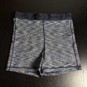 NIKE PRO Womens M 3" Navy Blue Spacedye Athletic Shorts Style HJ348